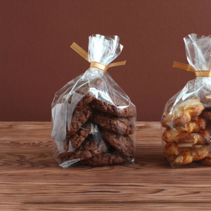 Bake Sale Ribbon Dekorative, durchsichtige, biologisch abbaubare Keksbeutel aus PLA für Schokoladenkekse