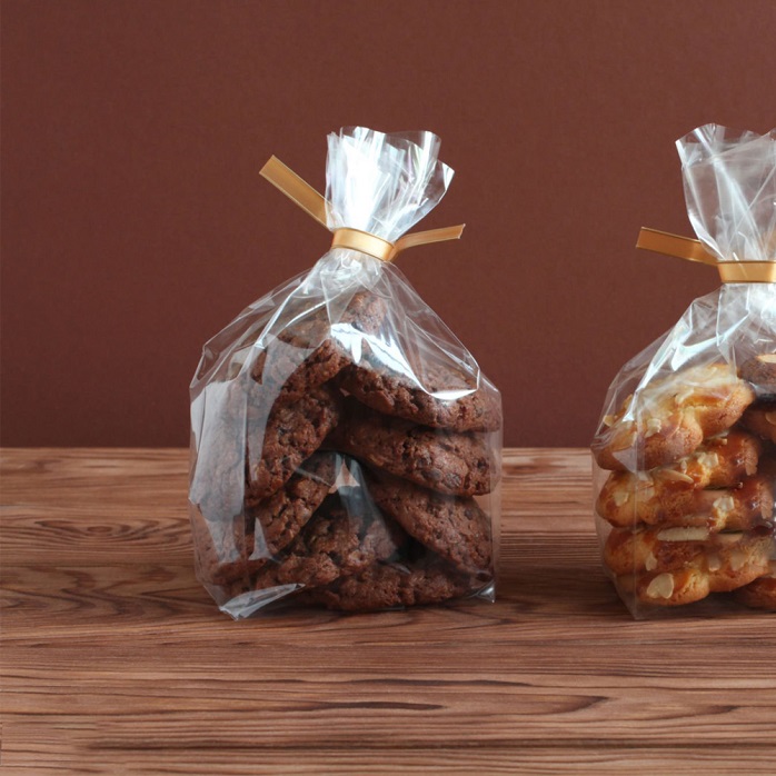 Bake Sale Ribbon Dekorative, durchsichtige, biologisch abbaubare Keksbeutel aus PLA für Schokoladenkekse