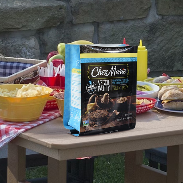 Kreative, wiederverschließbare Pilz-Schokoriegelverpackung aus pflanzlichen Materialien mit flachem Boden