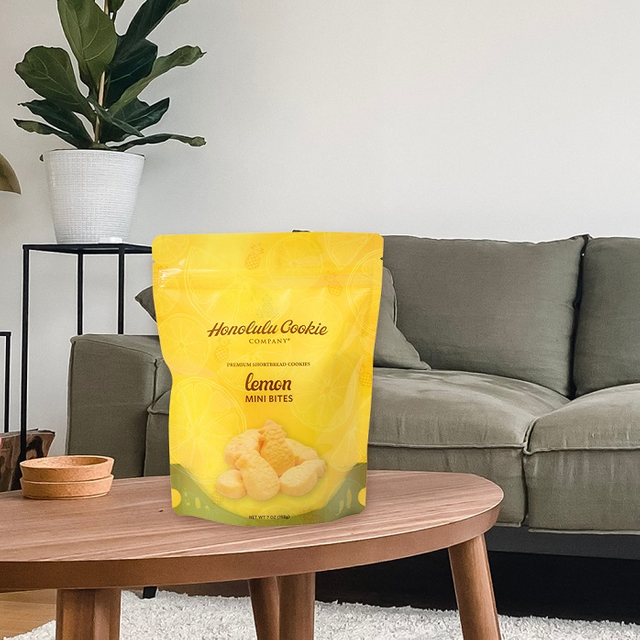 Günstige, umweltfreundliche, mit Folie ausgekleidete Keksbeutelverpackung aus Kunststoff mit Reißverschluss