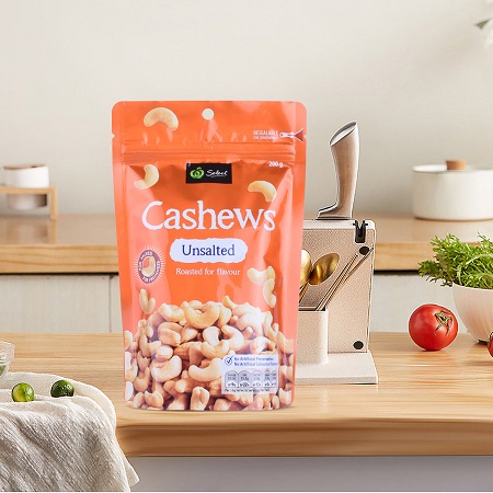 Recycelbare, mattierte Standbodenbeutel f&uuml;r Cashewn&uuml;sse