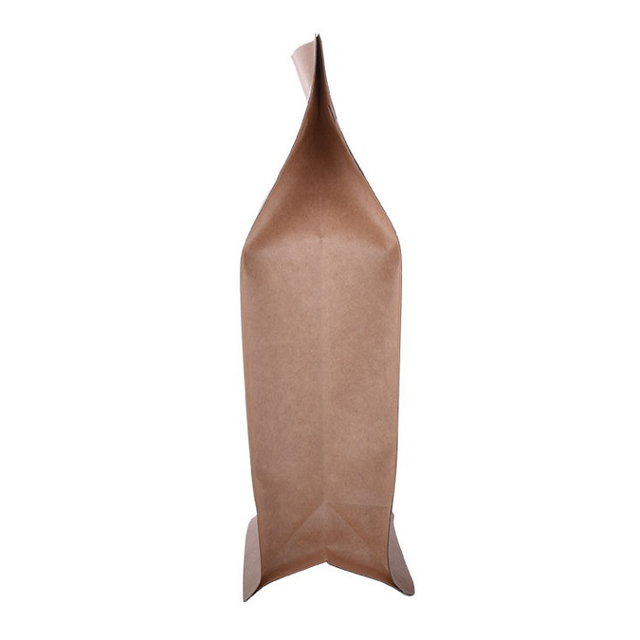 Noprinting Bulk Recycelbarer brauner Kraft-Kaffeebeutel mit flachem Boden und Ventil