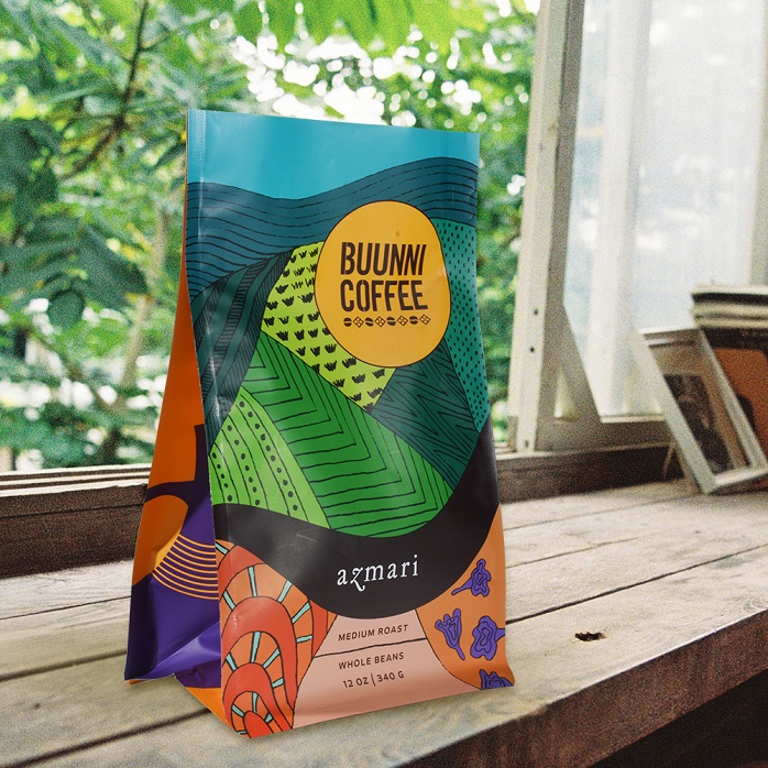 Pflanzliche Entgasungsventil-Quad-Dichtungsverpackung, farbige digital bedruckte Kaffeebeutel im Großhandel