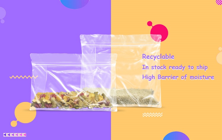 Durchsichtige, recycelbare Flachbodenbeutel f&uuml;r Haferflocken