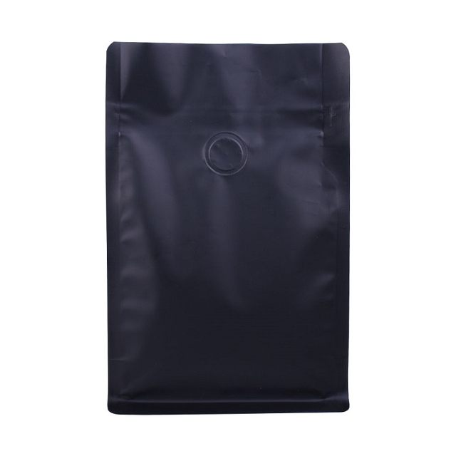 250-Gramm-Kaffeebeutel ohne Aufdruck, Reißverschluss unten, mattschwarz, mit Ventil, Großhandel