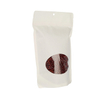 Hochbarriere-Verpackung für getrocknete Lebensmittel, wiederverschließbare weiße Kraft-Standbodenbeutel mit Fenster