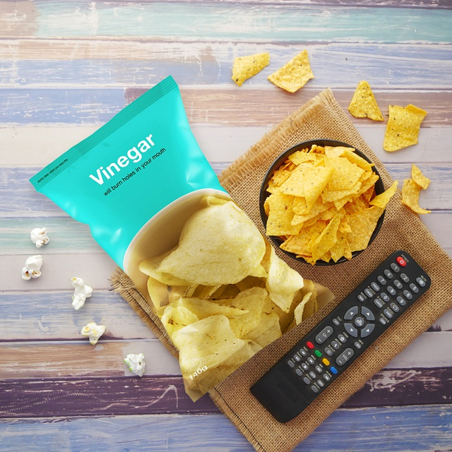 Wiederverschließbare Taschen mit Reißverschluss oben Doypack Home Kompostierbare leere blaue 2-Unzen-Mini-Chipsbeutel