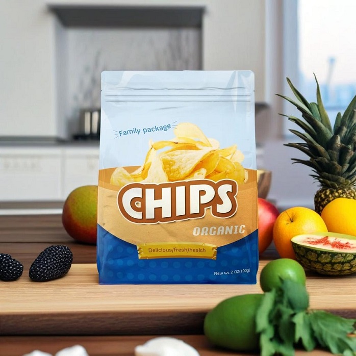 Umweltfreundliche kundenspezifische blaue Chip -Taschen