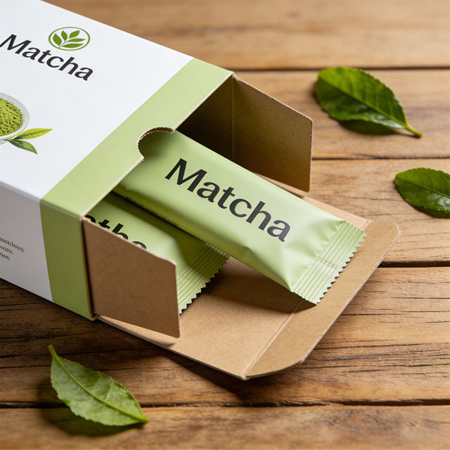 Kundenspezifische Stick-Pack-Verpackung für Matcha-Kollagen