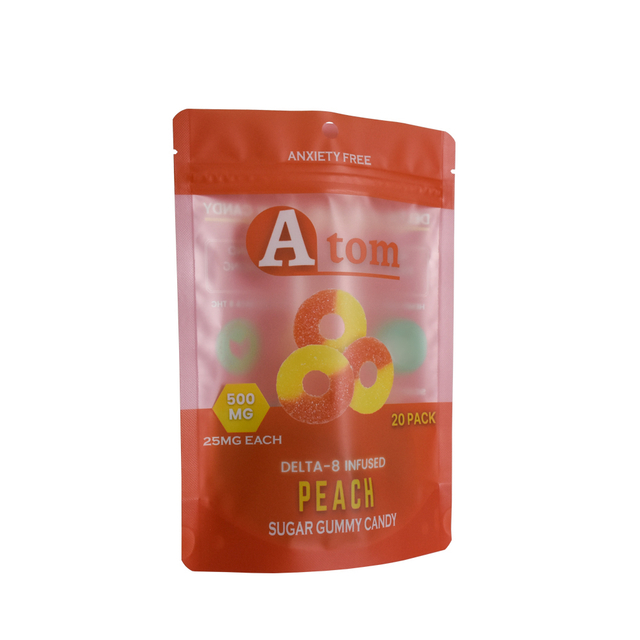 Gefrosteter, recycelbarer Gummizucker-Verpackungsbeutel mit rundem Loch zum Aufhängen