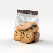 Personalisierte kompostierbare Cracker-Beutel aus transparentem Zellophan mit flachem Boden und mattem Finish