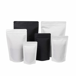 Laminierte, leere, biologisch abbaubare Kaffeebeutel aus schwarzem Kraftpapier in Lebensmittelqualität im Großhandel