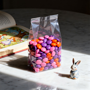 Leere durchsichtige Cello-Schokoladentüten