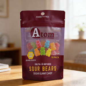 Beutel mit biobasierten, recycelten braunen Gummibärchen