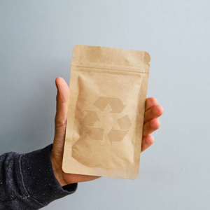 Großhandel leere Reißverschluss Seal Mini Blankrecycling braune Papiertüten