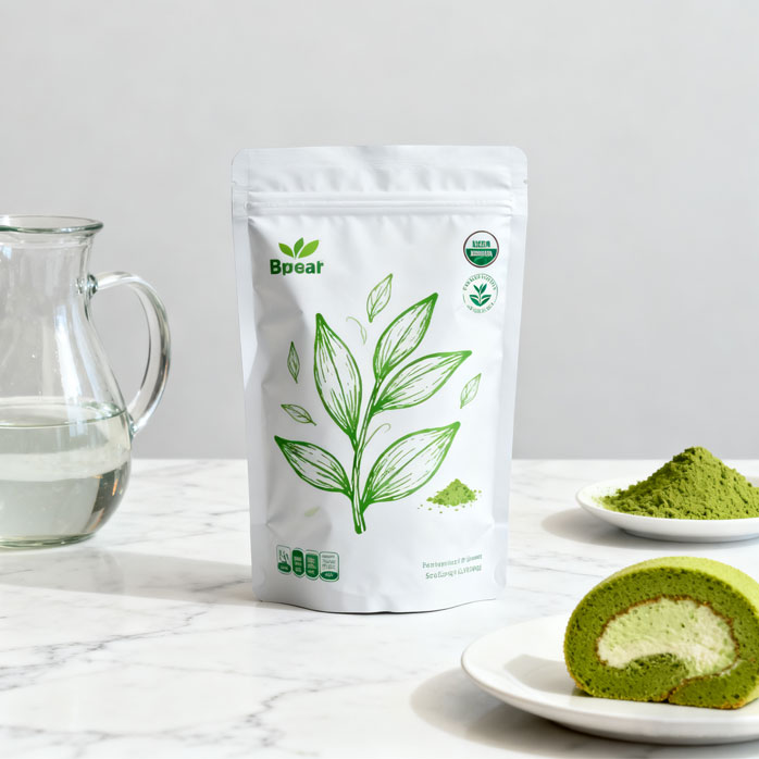 Kundenspezifische Standbeutelverpackung für Matcha-Tee