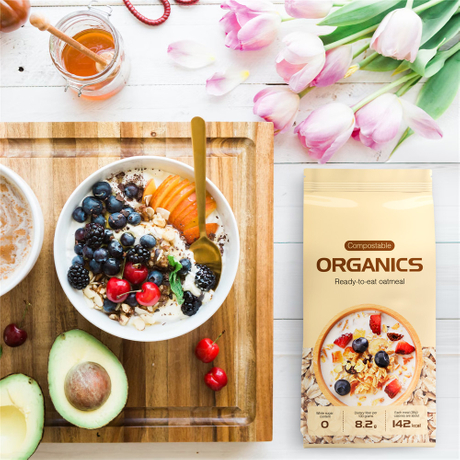 Gesunde Haferflockentasche mit niedrigem Kohlenhydratgehalt