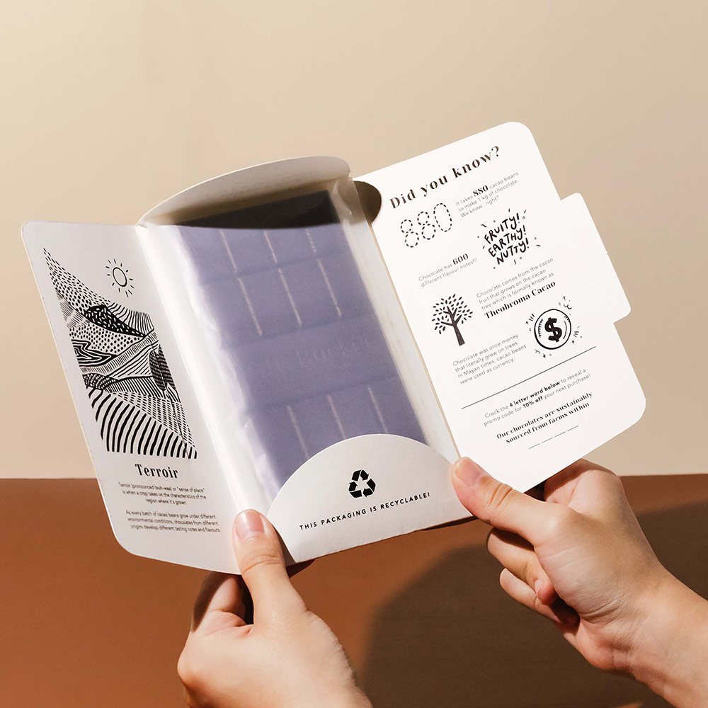 Helfen Sie mit, die Markennachhaltigkeit mit kompostierbaren Schokoladenverpackungen zu verbessern