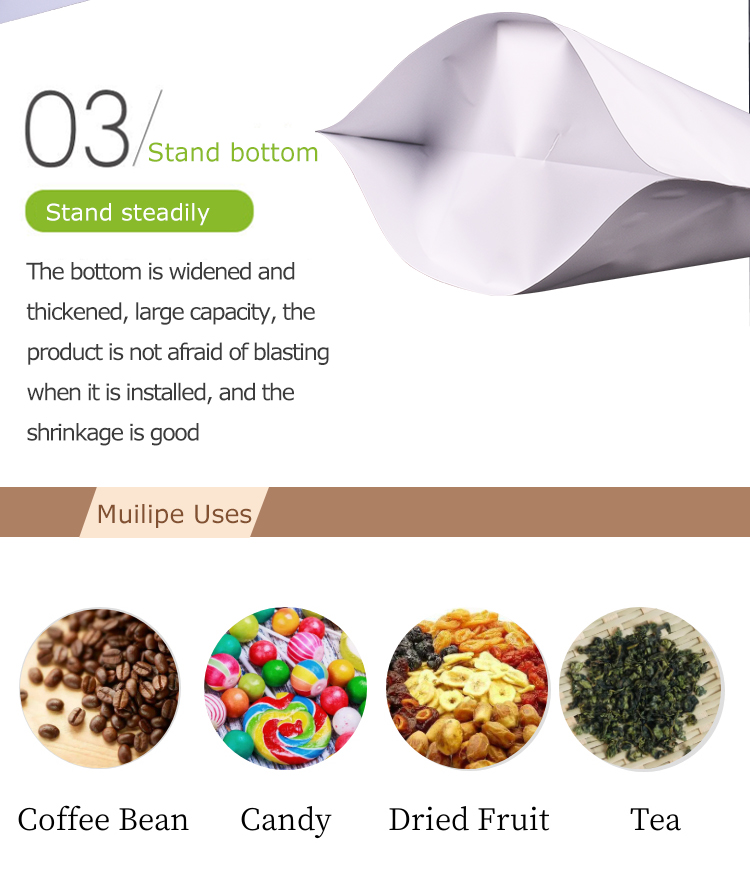 100 St&uuml;ck 8 Unzen mattwei&szlig;er Standbodenbeutel f&uuml;r Kaffee