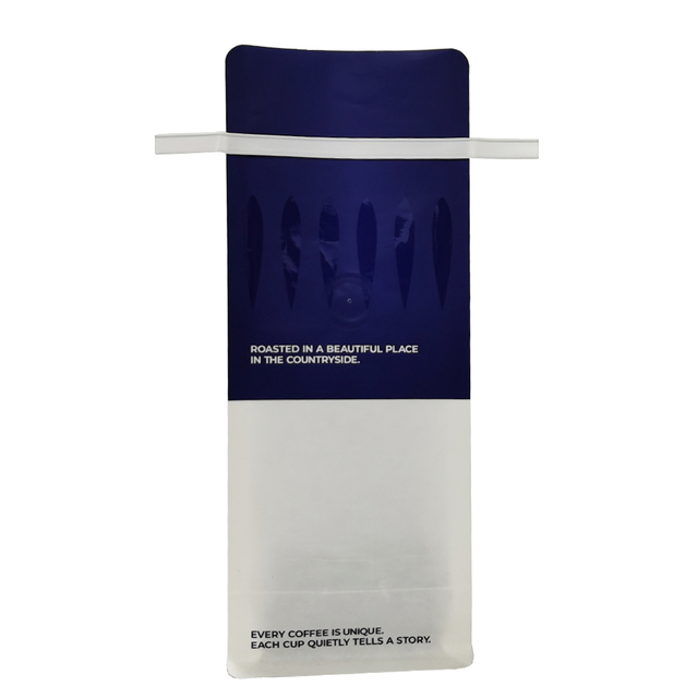 Umweltfreundliche Kaffeebeutel mit Blockboden in Lebensmittelqualität, matt, weiß