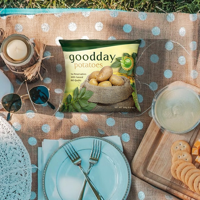 Personalisierte kompostierbare Kartoffelchip-Beutel mit 2 Unzen Fassungsvermögen