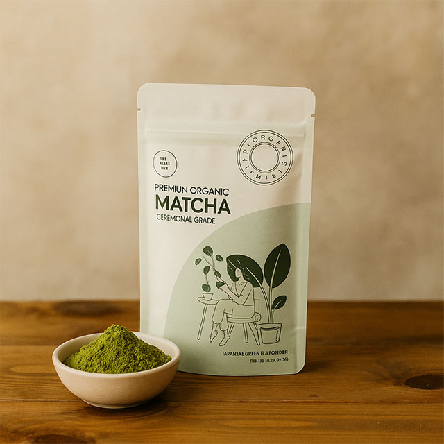 500 g recycelbarer, wiederverschließbarer Matcha-Latte-Teebeutel