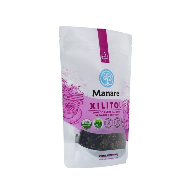 Recycelbare Reißverschlusstaschen mit mattem Finish für Xilitol-Gewürzverpackungen