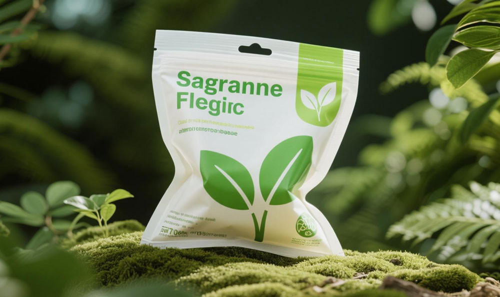 Nachhaltige Verpackung mit geringem CO2 -Fu&szlig;abdruck