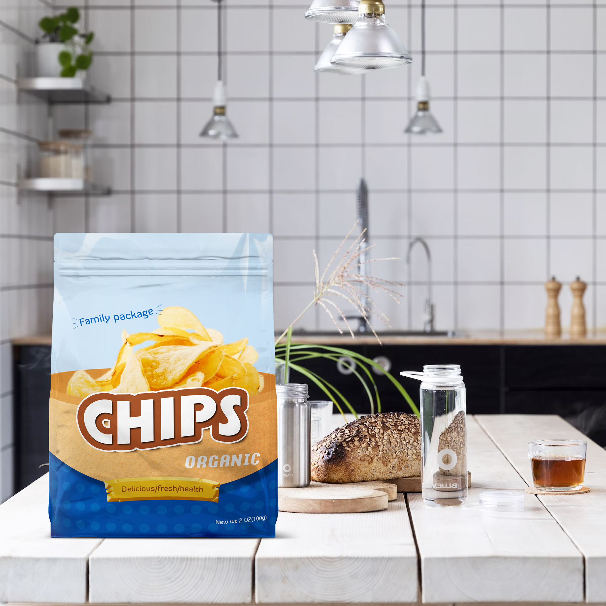 Maßgeschneiderte biologisch abbaubare Stand-Up-Potato-Chip-Beutel