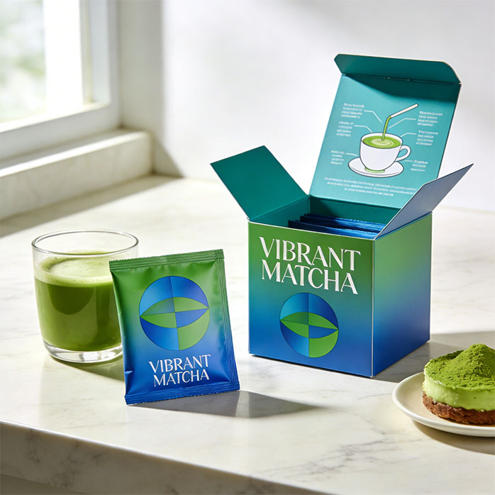 Umweltfreundliche Matcha-Pulverbeutel