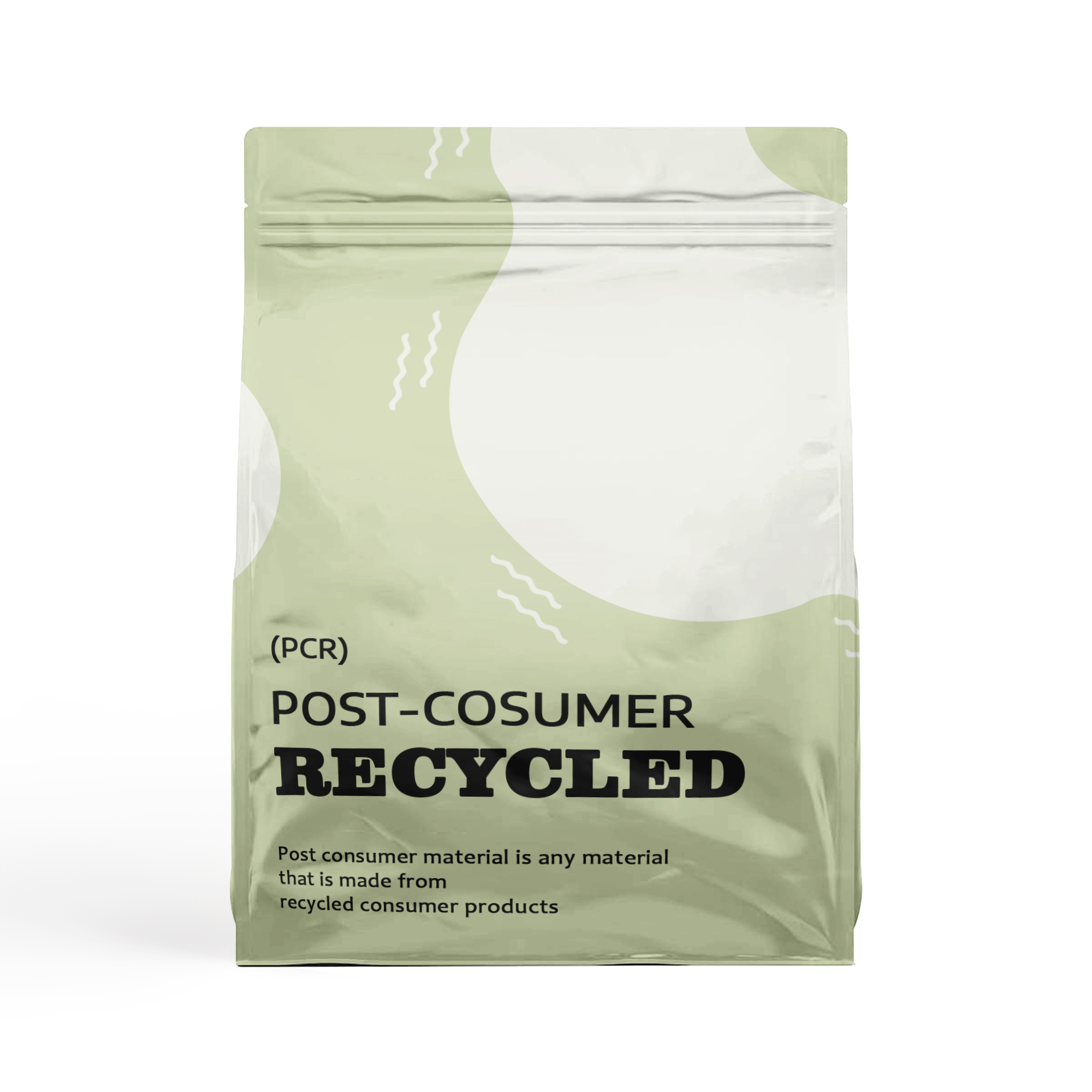 Post-Consumer-Recycling-Flachbodenbeutel