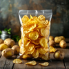 Personalisierte Chips-Verpackung mit Rückseite, versiegelt, leer, verschiedene, schlichte Chips-Beutel
