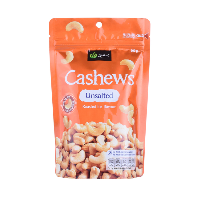 Recycelbare gefrostete Standbeutel für Cashewnüsse