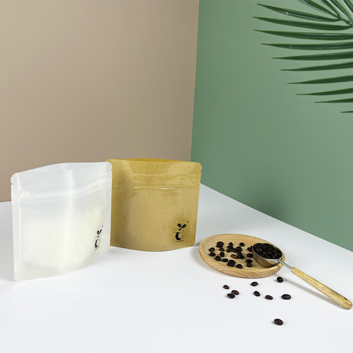 Heimkompostierbare, glänzende, kindersichere Standbeutel mit Reißverschluss und Reißverschluss für Esswaren