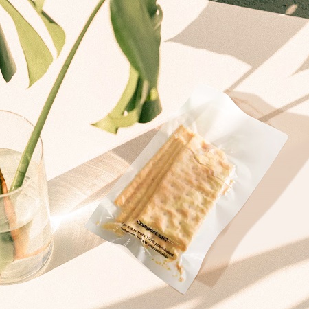 100-prozentig kompostierbare, vakuumversiegelte Flachbeutel