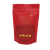 Lebensmittelechter wasserdichter Großhandelstiefdruck kompostierbarer roter Reispapier-Reißverschluss-Kaffeebeutel