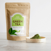 Recycelbare Kraft-Reißverschluss-Doypack-Bedruckte Standbodenbeutel für Tee-Matcha