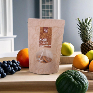Günstige recycelbare kundenspezifische Zipper Kraft Food Bags mit Logo für Bäckerkekse