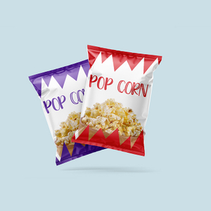 Kundenspezifische Kissenverpackung mit rückseitiger Versiegelung, recycelbarer Rollstock-Folien-Popcorn-Beutel