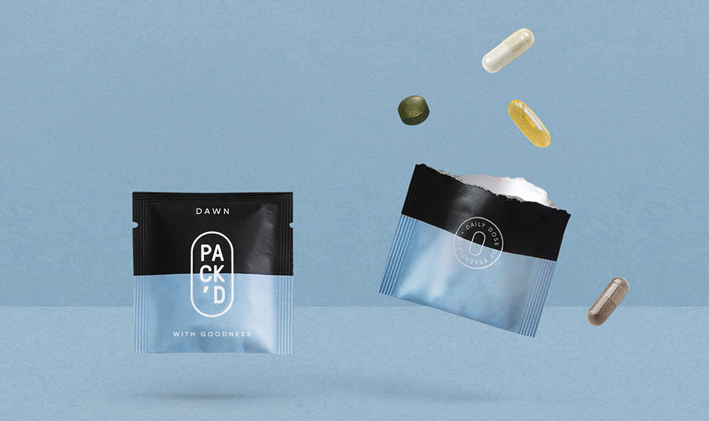 Verpackung f&uuml;r Nahrungserg&auml;nzungsmittel