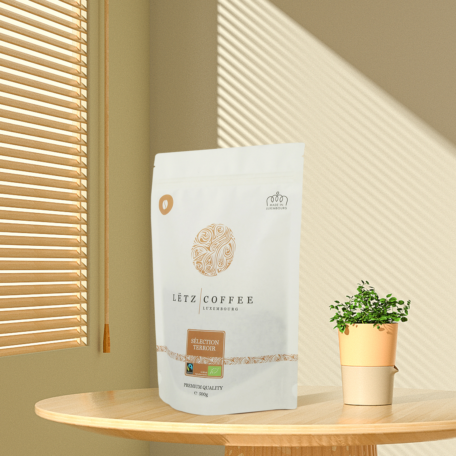 Umweltfreundliche, kompostierbare Ziplock-Beutel, 4 Unzen Stand Up, kompostierbare Kaffeebeutel