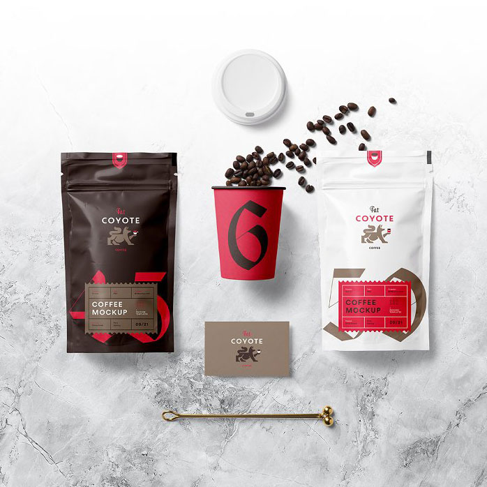 Minimalistisches Design, beste Stand-Up-Kaffeeverpackungsbeutel mit Reißverschluss und Ventil