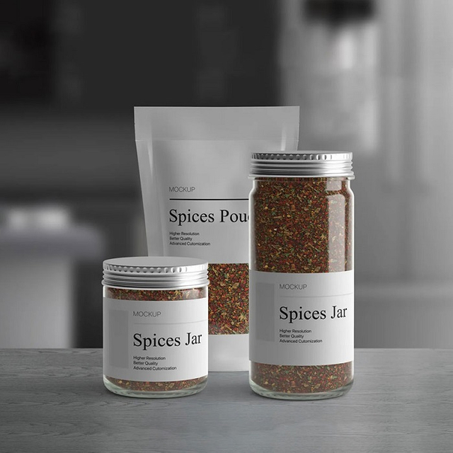 Customized Flat Bottom Folie Ziplock Recycelbares Gewürzbeutelgewürz zum Kochen