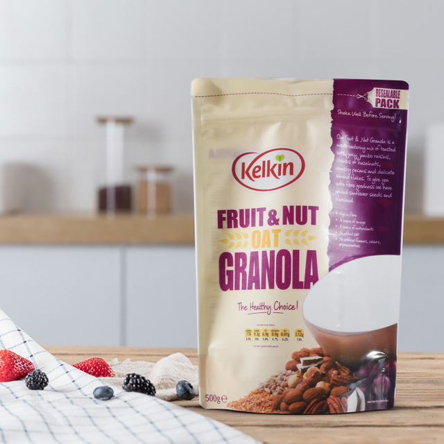 Eco Food Snack Zipper Stand Up Pouch Verpackung Biologisch abbaubare Lebensmittelbeutel mit Fenster