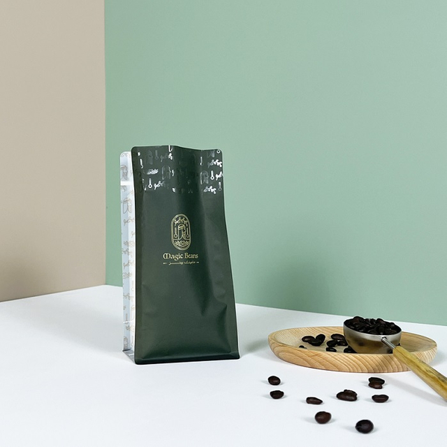 Home Compostierbares Reispapier weiße Kaffeetaschen für Coffeeshops mit heißem Stamp -Logo -Druck