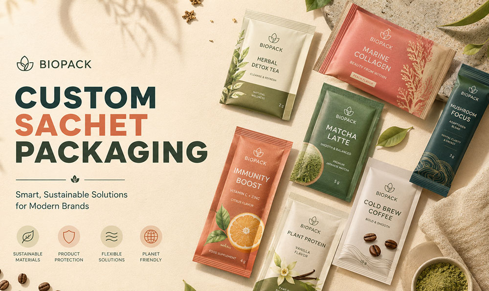 Ma&szlig;geschneiderte Beutelverpackungen f&uuml;r Kaffee, Nahrungserg&auml;nzungsmittel und Einzelportionspulverprodukte