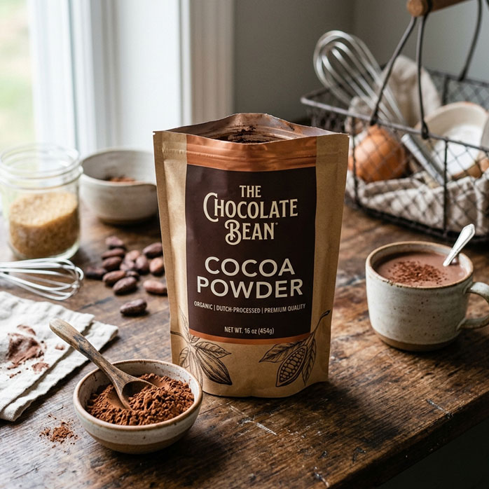 Beutel mit Kakaopulver