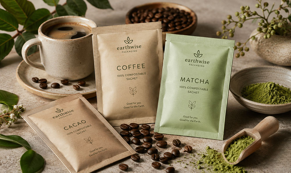 Kompostierbare und recycelbare Beutelverpackung