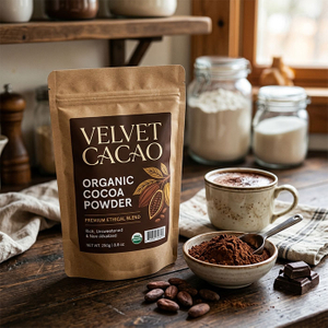 Natürlich verpackter Kakaopulverbeutel aus Papier