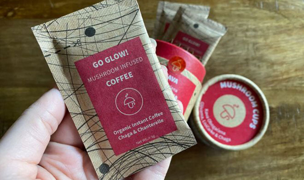 nachhaltige Pilzkaffeeverpackung f&uuml;r Pulverprodukte